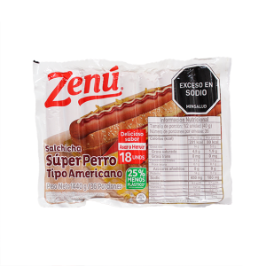 Embutido salchicha super perro tipo americano Zenu
